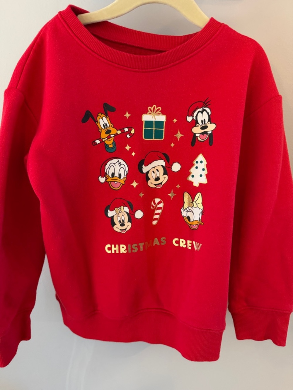 jumping beans Red Christmas Crew Kids Sweatshirt with Disney Characters